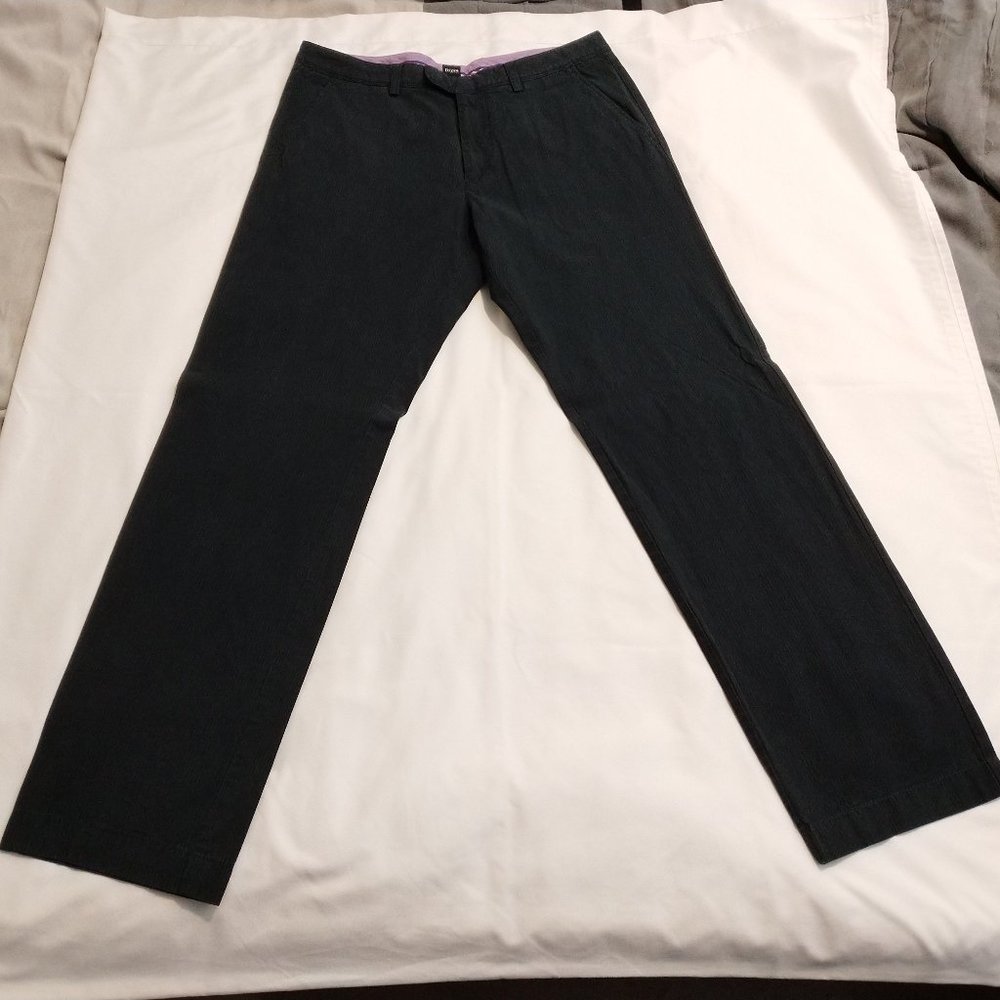 Hugo Boss Chuck 32R Black Pinstripe Pant Chuck2-W